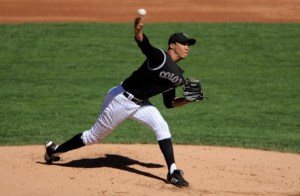 Jimenez had an abysmal 2012 - where he led the AL in losses with 17 and featured a 5.40 ERA. He will need to prove to the Indians he can still pitch for them to pick up his 8 MIL Team Option for 2014 - he will make 5.75 MIL this year