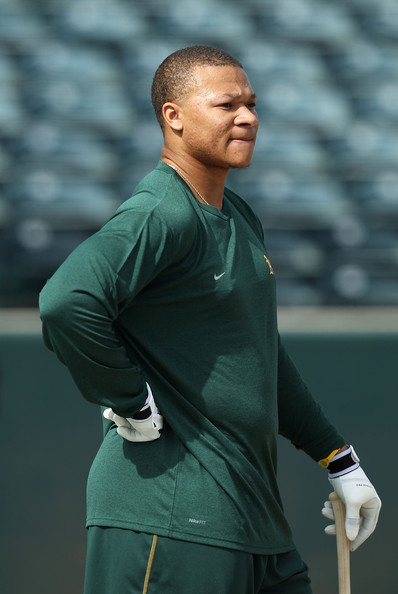 While it is not usually like Beane to move offensively gifted players such as Michael Choice for defense and pitching, the A's GM is really going for it in 2014. Choice has a Minor League Slash Line of .290/.376/.858 - with 61 HRs and 255 RBI In 1455 AB. Choice was made available for trade when the team opted to tender Seth Smith a contract this week.