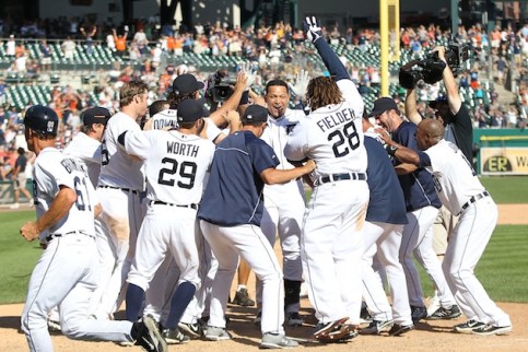 <> at Comerica Park on August 5, 2012 in Detroit, Michigan.