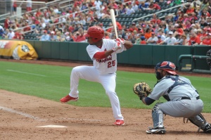Taveras hit for a 3 Slash Line of .321/.380/.953 in AA Springfield last year.