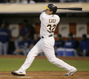 Jack Cust hit 8 HRs in his 1st 13 Games for the Oakland A's. He was amongst the league Leaders for HRs and Strikeouts during his 1st 3 years with Oakland.