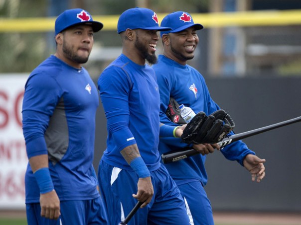 Melky Cabrera, Jose Reyes and Edwin Encarnacion. 3 of the first 4 hitters in the 2013 Toronto Blue Jays lineup, and all from the Dominican Republic. In their first year as teammates on the Blue Jays, and one of their first spring training practices, have already become a close trio. Dominican slugger Jose Bautista is missing from this photo, but is the 4th piece of this dazzling 1-4 combination. The Jays’ offense has been a completely different story. Jose Bautista and Edwin Encarnacion, the two leading hitters on the team, have 11 and 13 HRs, respectively. Bautista is hitting .291 and Encarnacion is hitting .247, which is not the best, but his power makes up for it. Encarnacion has also driven in 38 runs while Bautista has driven in 27. Melky Cabrera has not been the same person as he was last year with the Giants, but he is still hitting .287.