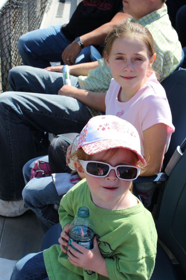 My Niece's 1st baseball game. Of course she got to sit in the front row ;)