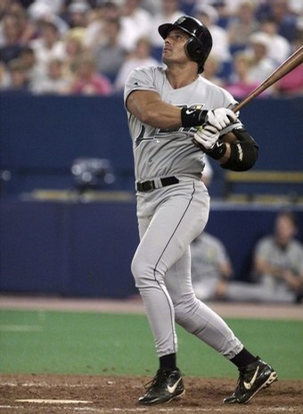 Jose Canseco was an ALL-Star in his only full year as a Devil Rays Player. He hit 34 HRs and added 95 RBI. He hit 40+ HRs Career for 5 separate teams in his career.