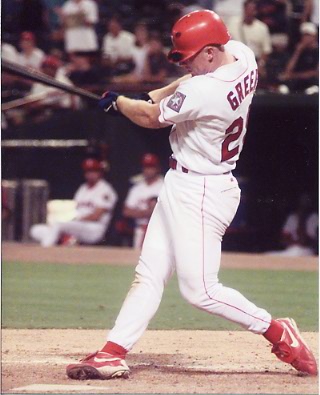 Rusty Greer hit over .300+ for a Batting Average in 5 of his 1st 6 years. The Left Handed Batter also collected 3 100-RBI seasons and 3 100 Run Seasons. He has a Career 3 Slash Line of .305/.387.865 and finished in 3rd for Rookie Of The Year Voting in the 1994 Strike shortened year.