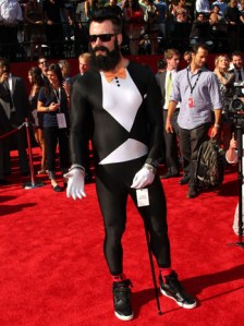 Wilson appearing at the 2011 Espy Awards. Here he shows of his "Fear the Beard" and his wacky style in general dressing in a full body spandex suit