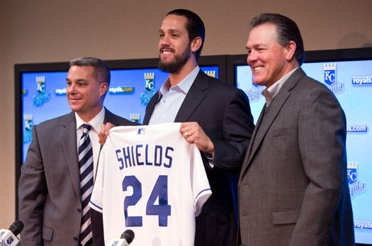 Shields was brought into do a job in the 2013 year, and he did just that, leading the American League In Innings Pitched, Game Starts - and Batters Faced - en route to a 13 - 9 year, with a 3.15 ERA. The Royals have him for an exercised $12.5 MIL Team Option in 2014, but the ALL - Star Pitcher has expressed interest in signing an extension long - term.