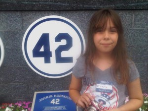 Haley at the Yankees Monument.