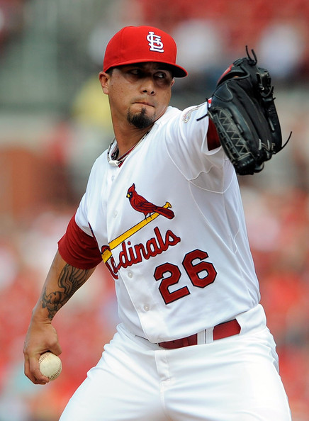 Lohse has had an up-and-down career since making his debut in 2001. He has bounced around cities and has experienced some good seasons, and some less than impressive seasons. He was a big part in the middle of the rotation during their 2011 World Series run finishing 14-8 while posting a 3.39 ERA.