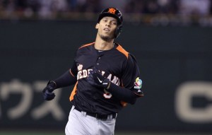Braves infielder Andrelton Simmons 1st showed his power playing for the Netherlands. He then stretched to Atlanta last year, belting 17 HRs and adding 33 other Extra Base Hits.  He recently signed a 7 YRs/$58 MIL pact with the franchise.  He is one of the best defensive players in the game of baseball.