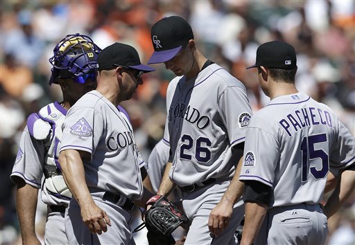 The Rockjies usually have a multitude of problems coming directly from the Pitching Rotation.  2013 is a different story, De La Rosa, Chatwood and Chacin have been a solid Rotation - and have been backed by solid efforts from the Bullpen courtesy of Rex Brothers and Rafael Betancourt particularly.  