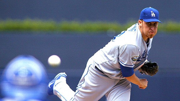 Trading  a prospect for Harang would not be in the clubs best interest long term.  Even with the Dodgers eating $4.5 Million of the big guys salary this season - he is still due to collect $2.5 MIL this year and has a Mutual Option for next year, which carries a Team Buyout for $2 MIL.  The only reason to snag the guy would be to trade him later in the year.  Harang was 10 - 10 , with a 3.61 ERA last year with the LA Dodgers.  He was amongst 7 other Starting Pitchers in LA and lost out in a numbers game