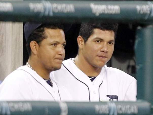 Miguel  Cabrera just ad his 30th Birthday and could really help mentor his lookalike young teammate.  Both men hail from Venezuela.  Garcia was signed by Detroit as an Amateur Free Agent in 2007.  Picture courtersy of freep.com
