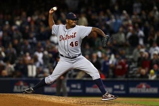 Papa Grande had led the AL in Games Finished during each of the last 2 seasons (70 in 2011 and 67 Last Year. he also led the AL in Saves in 2011 with 49. It was a Sept/Oct swoon of a 5.02 ERA that started his troubles - before giving up 6 Earned Runs in 1 combined Inning Pitched between the ALCS and the World Series. He remained unsigned by everyone until the Tigers gave him an incentive laden 1 Year Deal. Valverde nailed down 2 Saves this week and the Tigers have won 4 out of 5 games - including sweeping the Atlanta Braves