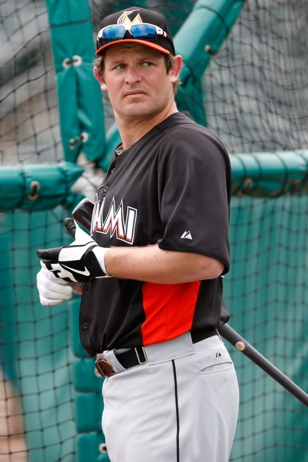 Austin Kearns has a Career 3 Slash Line of .253/.351/.764 - with 121 HRs and 494 RBI during his 3589 At - Bats over 12 years for the Reds, Indians, Nationals, Yankees and Marlins.  Last Year the man hit .245/.366/.743 - with 4 HRs and 16 RBI in 147 AB for the Marlins.  This year he was hitless in 10 AB