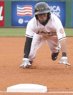 Billy Hamilton stealing his first base of 2013. The MLB has not seen a player steal 100 Bags since the likes of Vince Coleman and Rickey Henderson did the over a quarter of a century ago