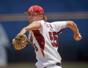 Ryne Stanek has a 1.39 ERA in sixteen starts for the University of Arkansas.