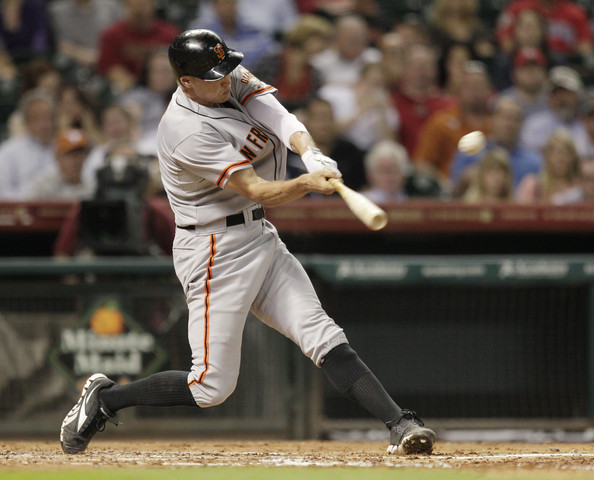 Hunter Pence is having a solid season on offense for the Giants with a .277/.319/.777 triple-slash in 440 at-bats along with 14 HRs and 51 RBIs. He has also swiped 14 bases and has yet to be thrown out. He does a good job of handling right-handed pitchers with a .261 average. He crushed southpaws with a .327 average in 98 at-bats. He is decent with runners in scoring position, as indicated by his .250 average and an OPS of .735.  He improves slightly with runners in scoring position and two outs with a .269 average and a .845 OPS.