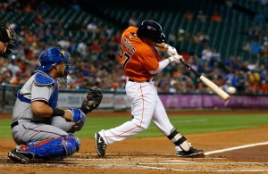 For a while last tear, Jose Altuve was the only current Astro that has guaranteed money in 2014, that is not on an entry - level contract. The 2012 ALL - Star has a Career 3 Slash of .285/.323/.700 - with 75 SB and 400 Hits in his 363 Games Played. Altuve was extended to a 4 YR/$12.5 MIL deal, with two Team Options in 2018 ($6MIL) and 2019 ($6.5). He will be in Houston until 2018 at the minimum.