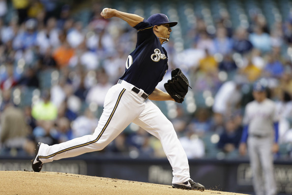 Kyke Lohse has been the one bright spot for the Brewers starting rotation this season. He is the ace of the staff and  he can be someone that the younger pitchers can look up to. The right-hander has won seven games for the club this season, with an ERA of 3.22 in 134.1 innings pitched. He has also has a WHIP of 1.13 and has only walked 88 batters. Loshe relies on having control of all his pitches to have success against opposing batters. He is limiting batters to a .254 average on the season and left-handers can only manage a .232 batting average in 233 at-bats. He is very impressive while pitching with runners in scoring position, as teams just have a .194 average. 