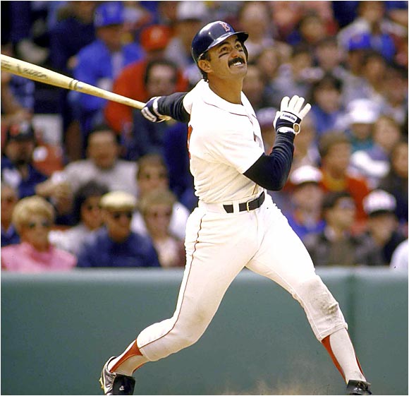 Dwight Evans would be revered in today's new sabermetric community. The 8 Time Gold Glover, 2 Time Silver Slugger and 3 Time ALL - Star just didn't receive enough credit for the all around players he was back in the day. Evans led the AL in Walks (3x), OPS (2x), PA (2x), GP (2x) OBP (1x), HRs (1x) and TB (1x). The man features a Career 3 Slash of .272/.370/.840 - with 385 HRs and 1385 RBI and 5 top 10 AL MVP finishes. Dewey had his best Post Season Series during the 1986 World Series with a .300/.400/1.015 3 Slash Line - with 2 HRs and 9 RBI in the 7 Game Series loss to the Mets.