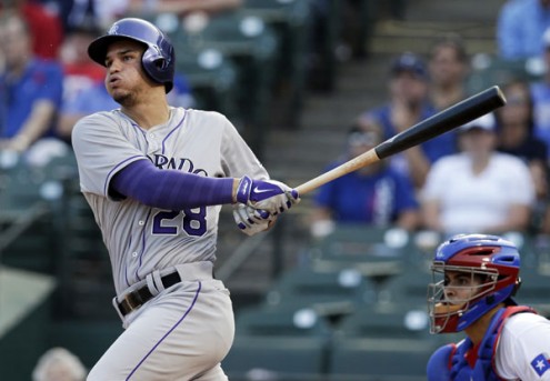 CARGO's battering mate Nolan Arenado emerged as the premiere 3B in the National League in 2015 3 Slashing .287/.323/.575 - with a league leading 42 HRs and 130 RBI. At 24 next year, he is coming off both a Gold Glove and Silver Slugger year. Can he hold on until the club becomes competitive before losing his patience with the organization?