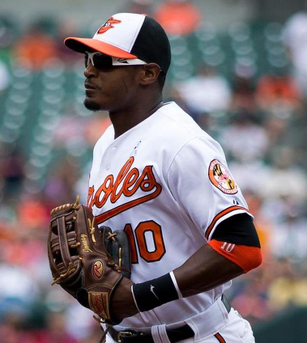 Adam Jones was brought over in a trade with Chris Tillman, George Sherrill from the Seattle Mariners in exchange for Erik Bedard in the 2007 offeseson. Jones is a 3 time Gold Glove Winner, and has 2 straight season of 30+ HRs, and might well be in the top 5 AL MVP consideration this year by the time it is all said and done. This trade started the pendulum swinging back in the other direction - after a horrible 10 year stretch for the O's. Baltimore broke a 15 year playoff drought n 2012 with a Post Season Berth. This 4 time ALL - Star is on pace for career highs in HRs and RBI for 2014. Jones, now 28, signed a 7 YRs/$91.7 MIL deal prior to the 2012 season, which means he is with Baltimore until the end of 2018