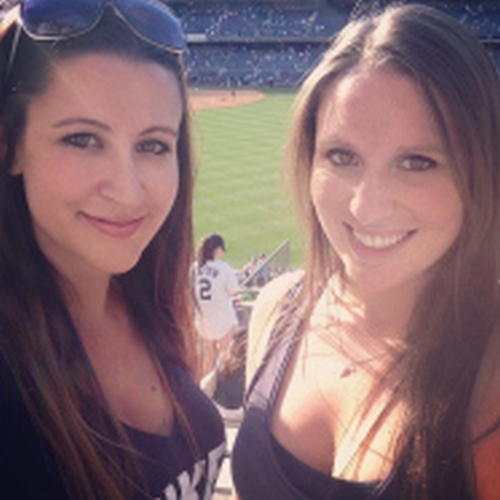 Alicia (Left) with her sister Alex Right) at Yankee Stadium.