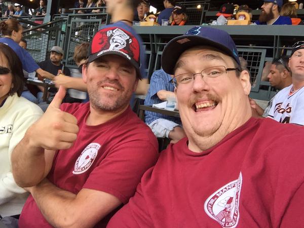 The founder of Manfish Brewing - and the head ambassador of the "Manfish Movement" Kenneth A. Lee and I hanging in the bleachers 6/17 vs the Giants