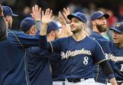 Ryan Braun is 8 - 26, with 2 HRs and almost a 1.000 OPS in his career vs Madison Bumgarner. He provides salary relief, and some sort of protection in case the Brewers OF gets a hold of one of one of your pitchers on Tuesday night.